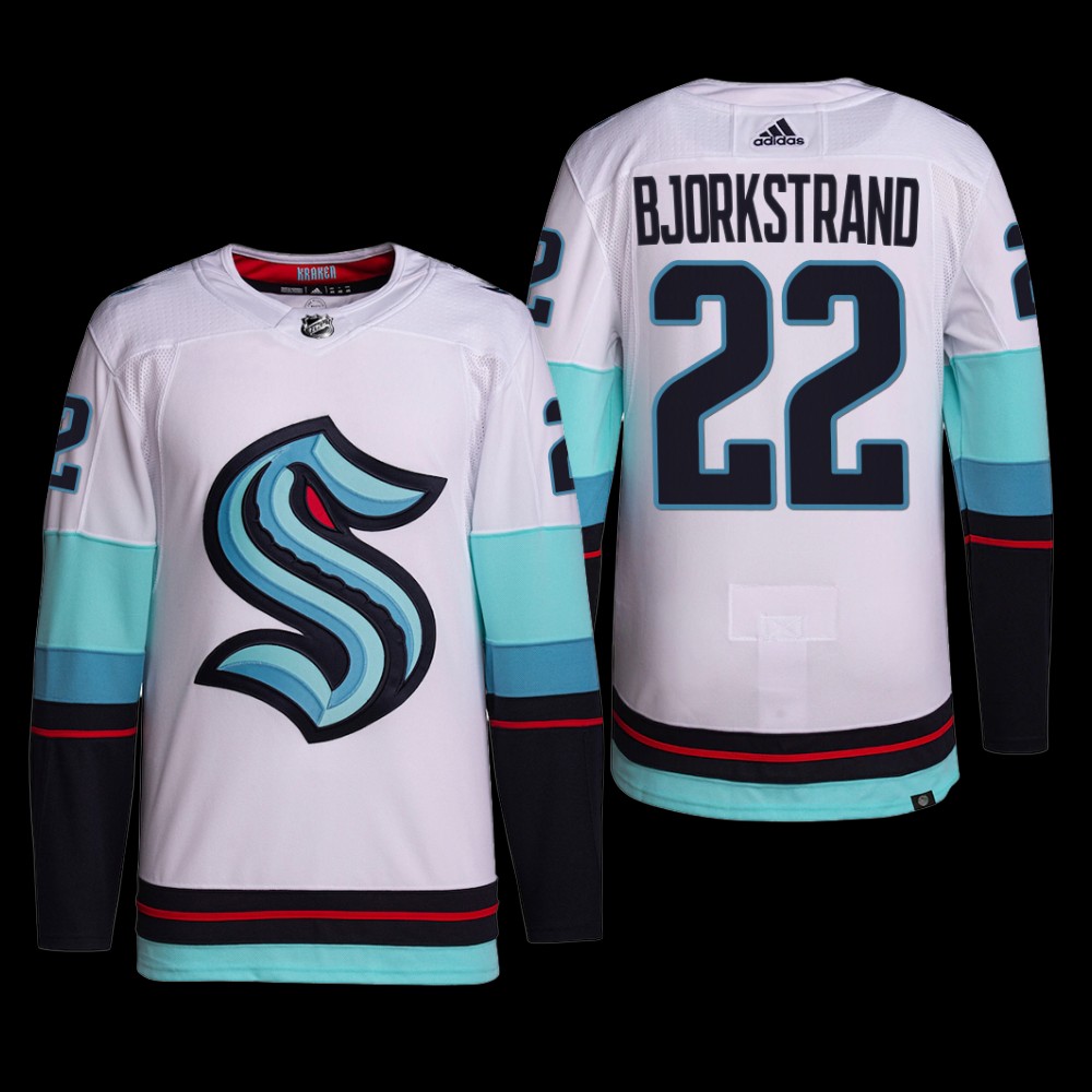 Oliver Bjorkstrand Seattle Kraken Primegreen Jersey White #22 Away Uniform