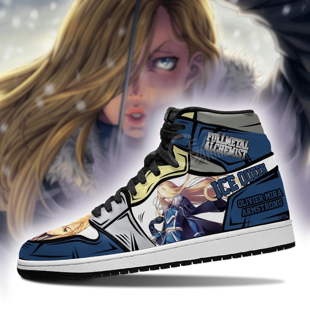 Olivier Armstrong Fullmetal Alchemist Anime 1 High Top Air Jordan Sneaker, Air Jordan Hightop