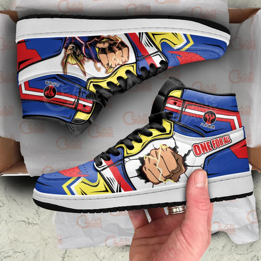 One For All All Might JD1s Sneakers Anime My Hero Academia Shoes, Air Jordan Hightop
