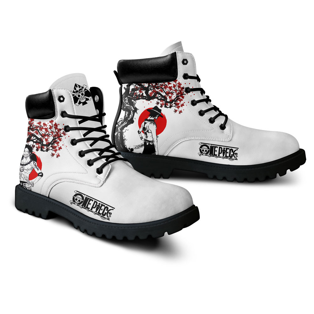 One Piece Ace Boots Anime Custom Shoes Japan Style
