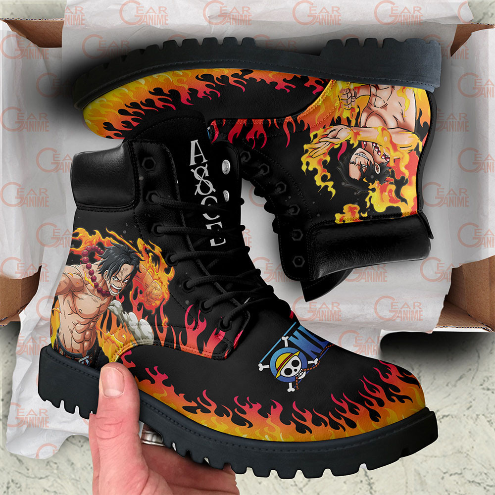 One Piece Ace Boots Custom Anime Shoes