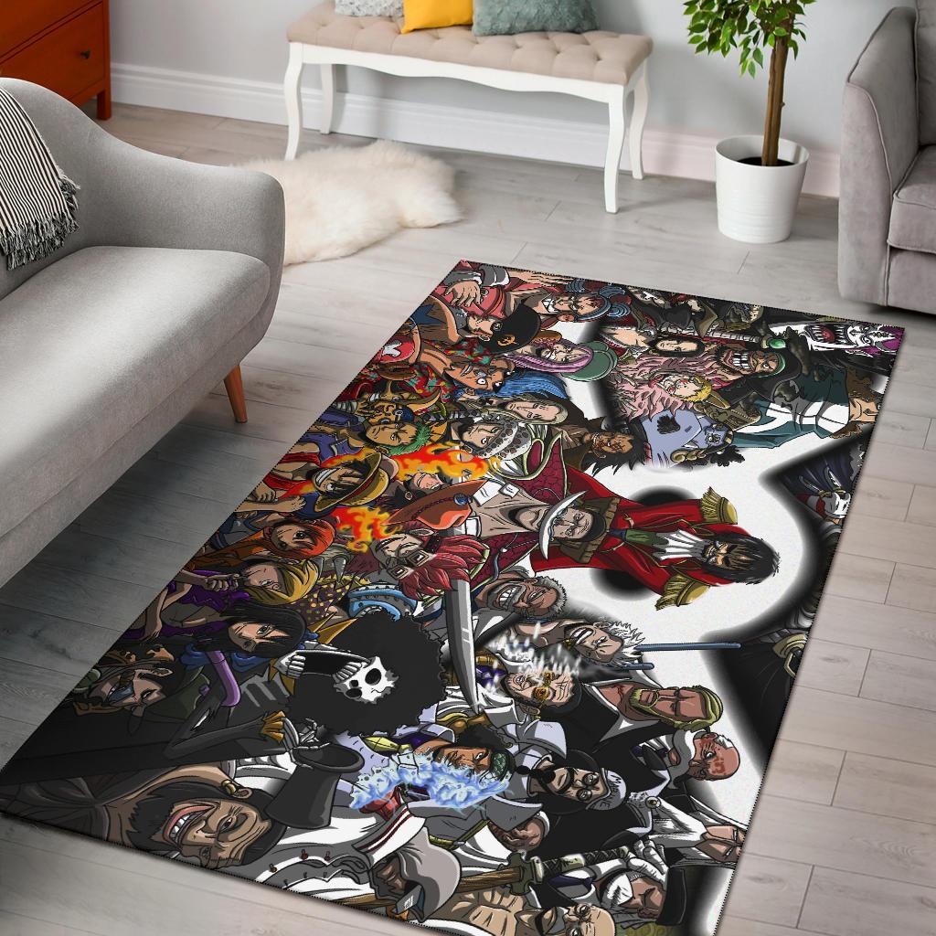 One Piece All Characters Area Rectangle Rug