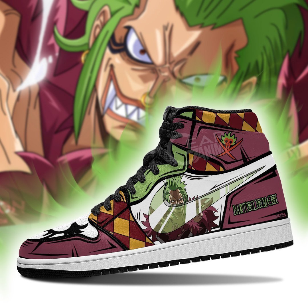 One Piece Bartolomeo JD1s Sneakers Bari Bari No Mi Anime Shoes, Air Jordan Hightop