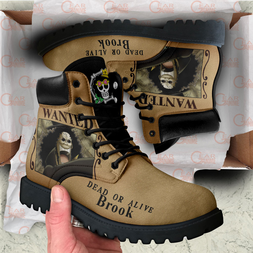 One Piece Brook Wanted Boots Custom Anime Shoes