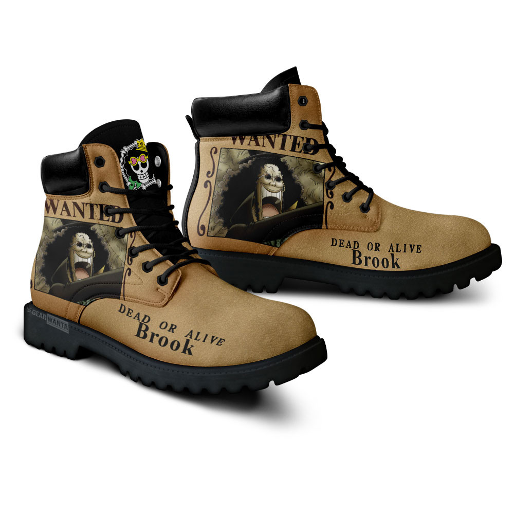 One Piece Brook Wanted Boots Custom Anime Shoes