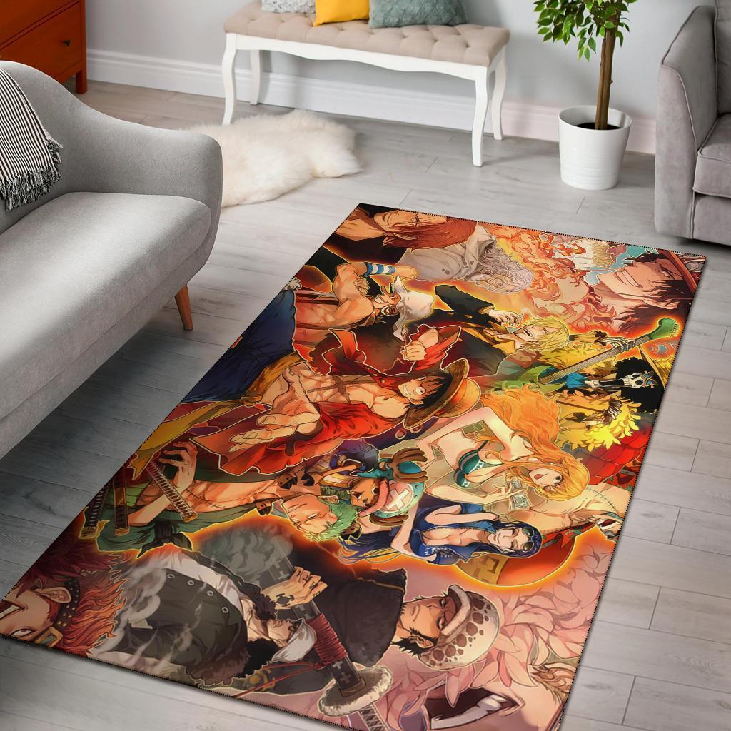 One Piece Characters Hd Area Rectangle Rug
