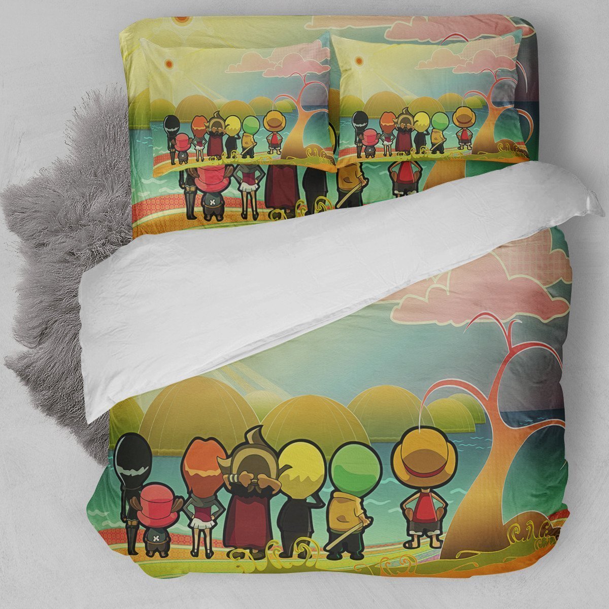 One Piece Cute Cartoon Duvet Cover Bedding Set