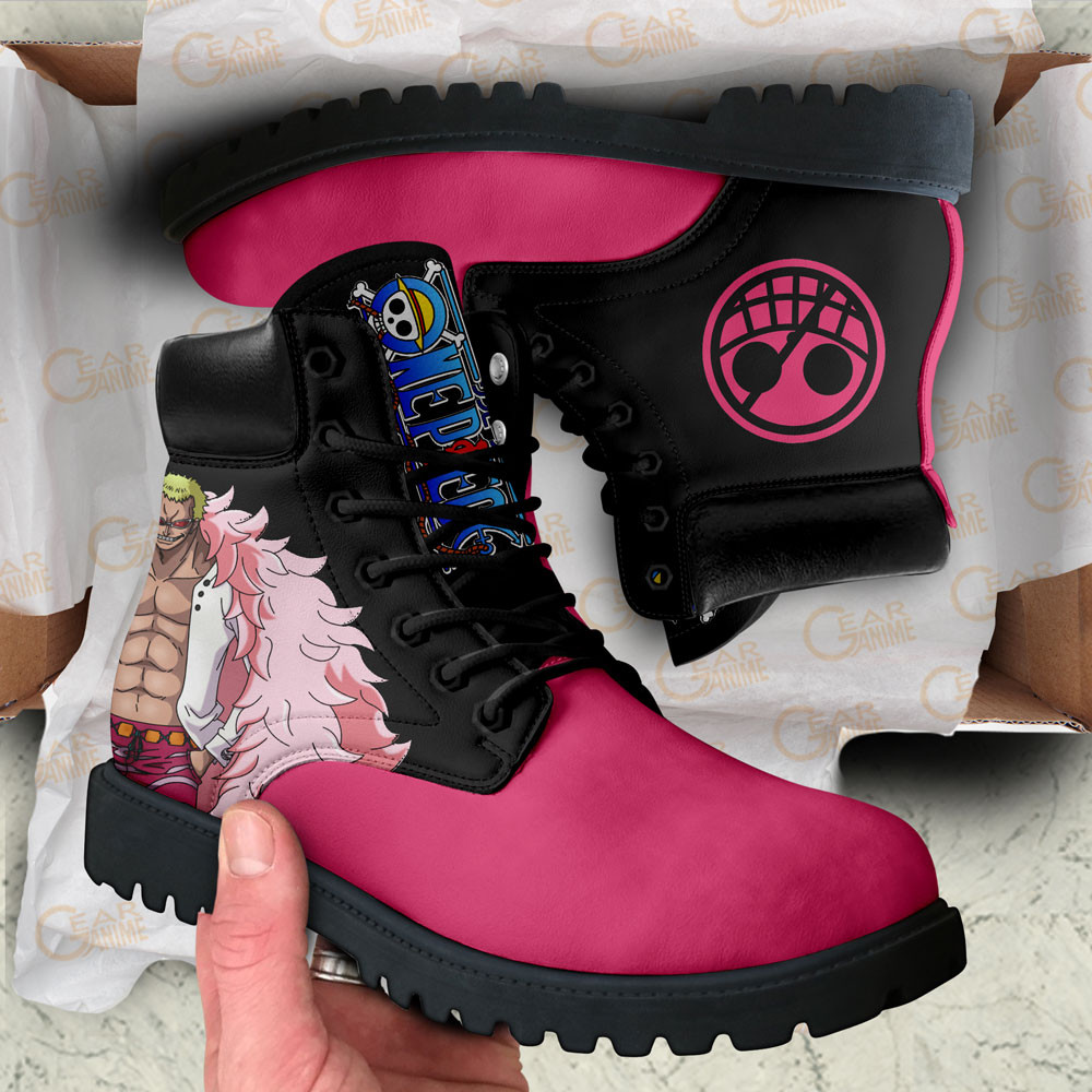 One Piece Donquixote Doflamingo Boots Anime Custom Shoes Simple Style