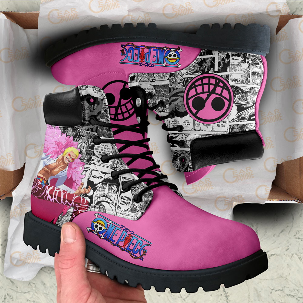 One Piece Donquixote Doflamingo Boots Manga Anime Custom Shoes
