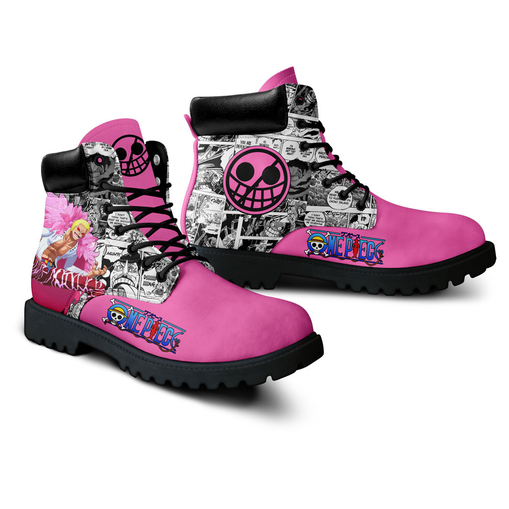 One Piece Donquixote Doflamingo Boots Manga Anime Custom Shoes