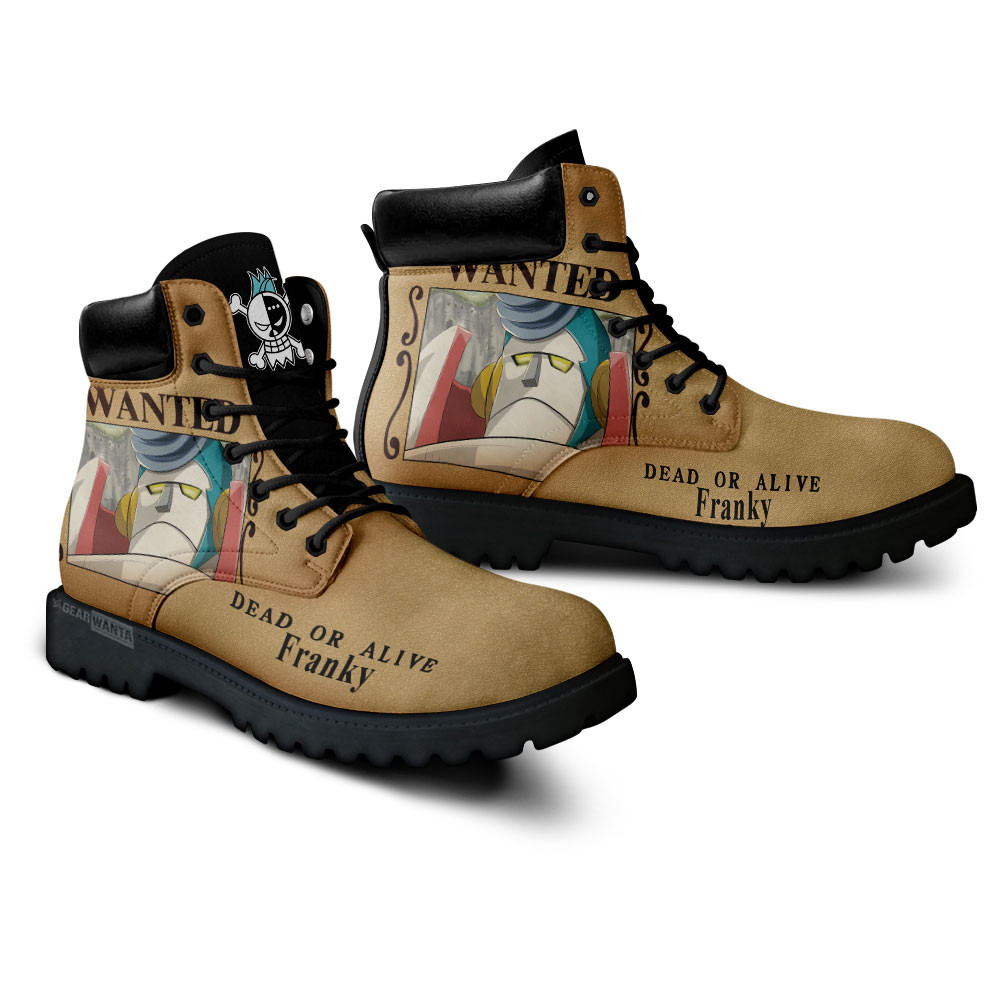 One Piece Franky Wanted Boots Custom Anime Shoes
