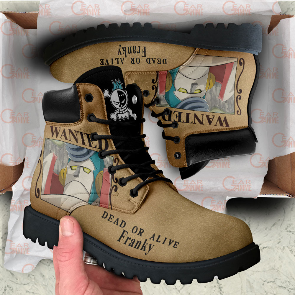 One Piece Franky Wanted Boots Custom Anime Shoes