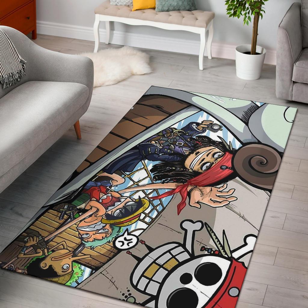One Piece Jack Sparrow Area Rectangle Rug