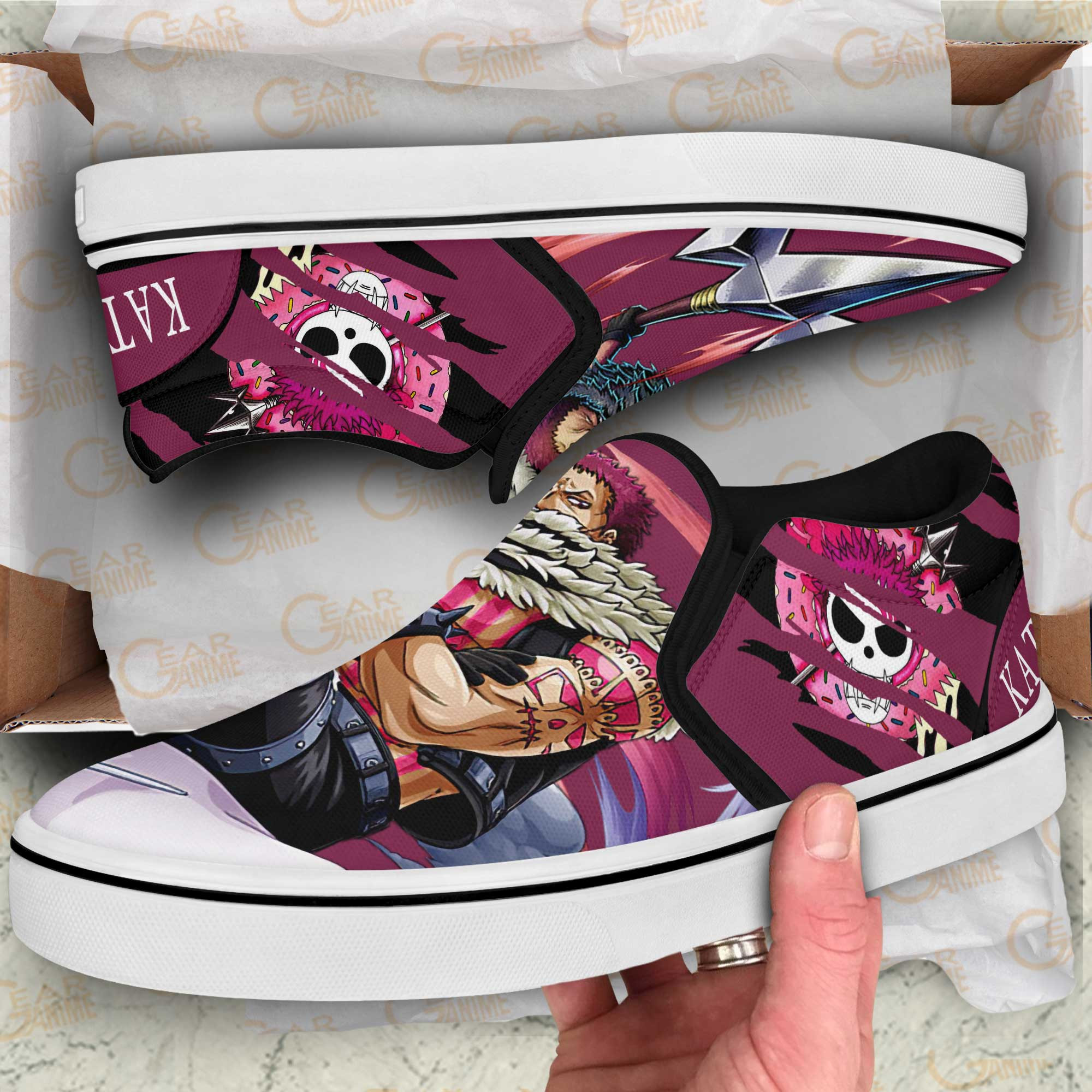 One Piece Katakuri Slip-On Shoes Canvas Custom Anime Shoes