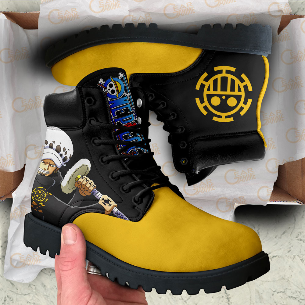 One Piece Law Boots Anime Custom Shoes Simple Style