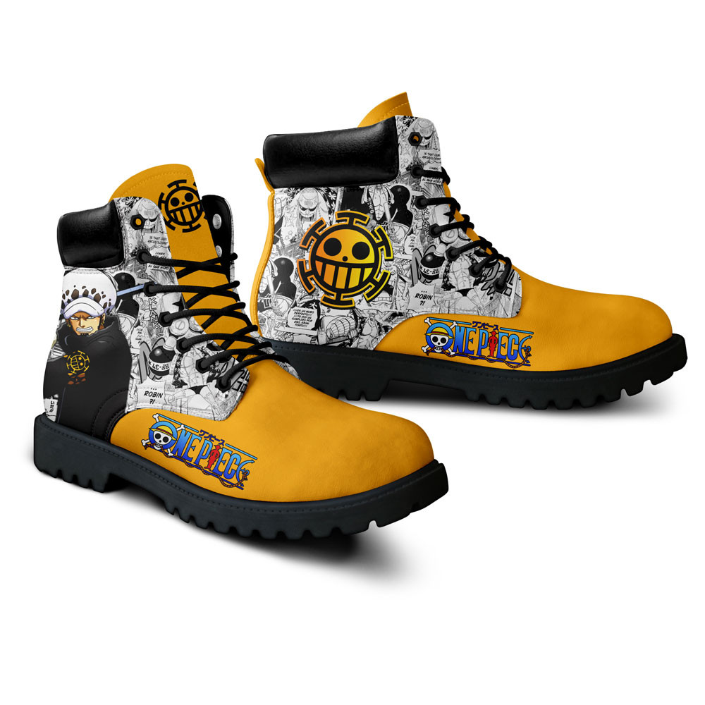 One Piece Law Boots Manga Anime Custom Shoes