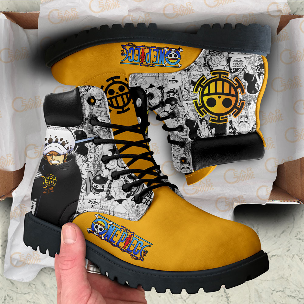 One Piece Law Boots Manga Anime Custom Shoes