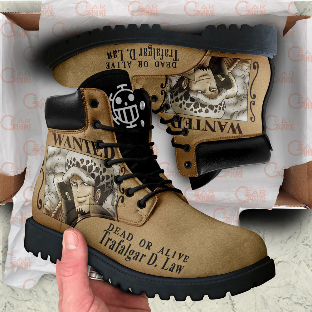 One Piece Law Wanted Boots Custom Anime Shoes