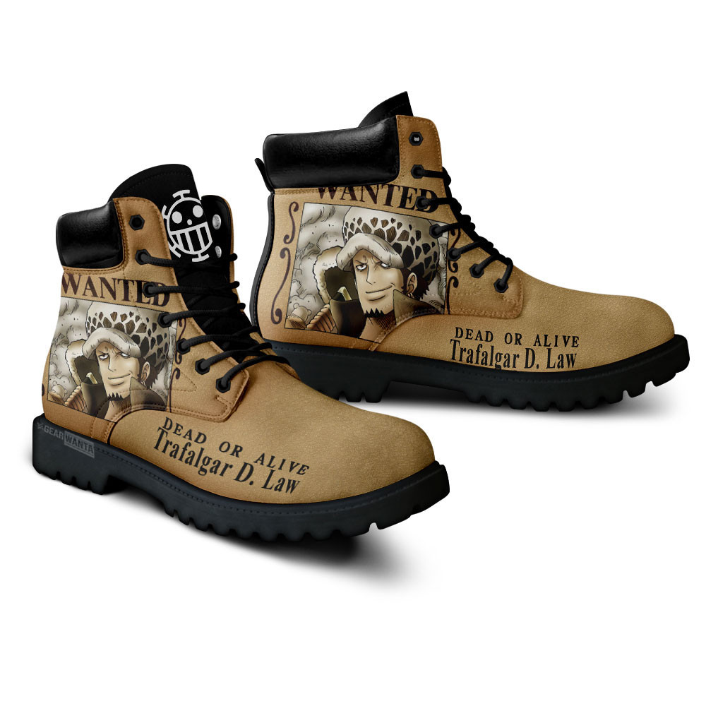 One Piece Law Wanted Boots Custom Anime Shoes