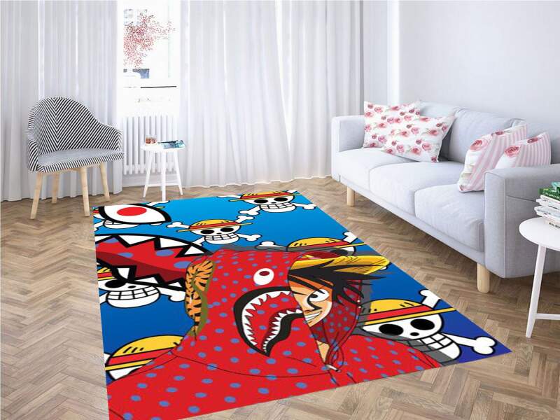 One Piece Luffy Bape Carpet Rectangle Rug