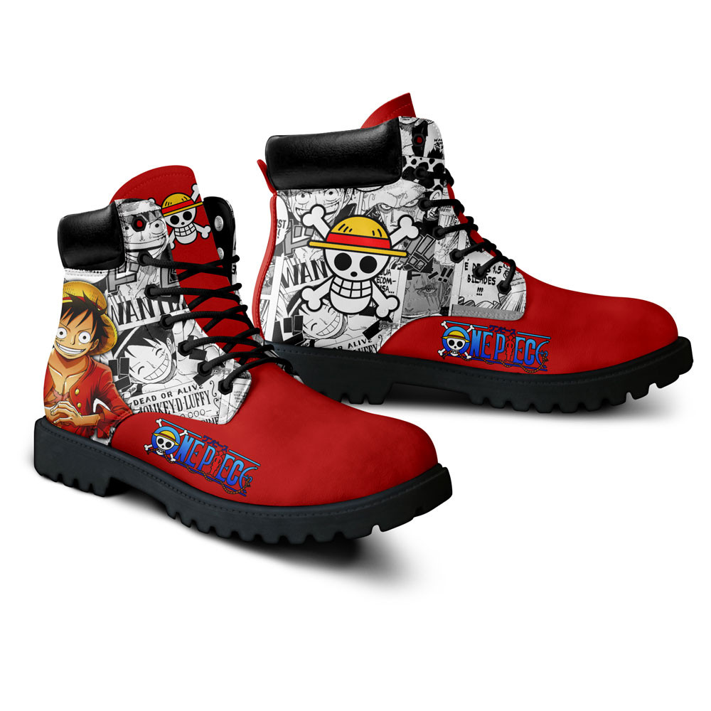 One Piece Luffy Boots Manga Anime Custom Shoes