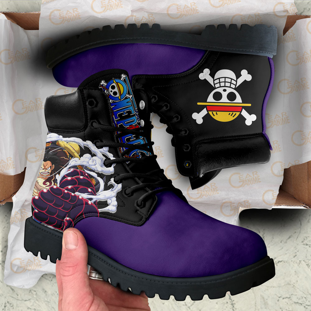One Piece Luffy Gear 4 Boots Anime Custom Shoes Simple Style