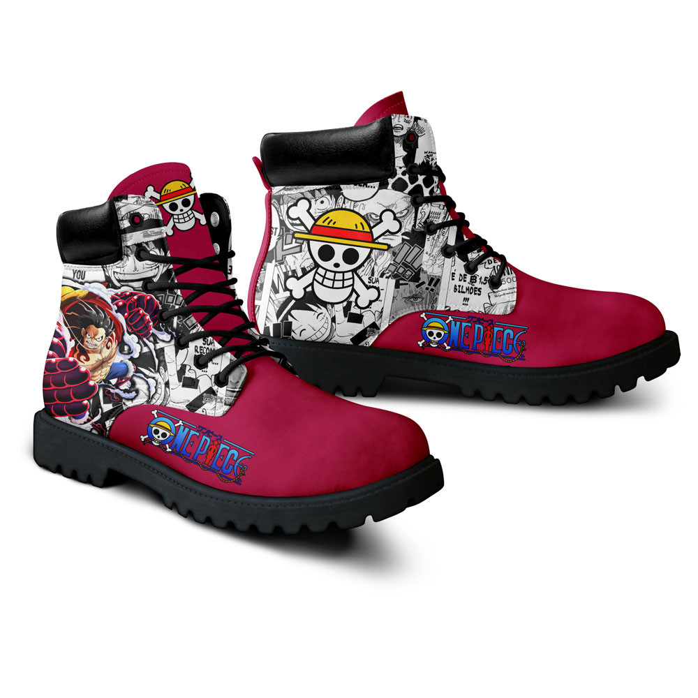 One Piece Luffy Gear 4 Boots Manga Anime Custom Shoes