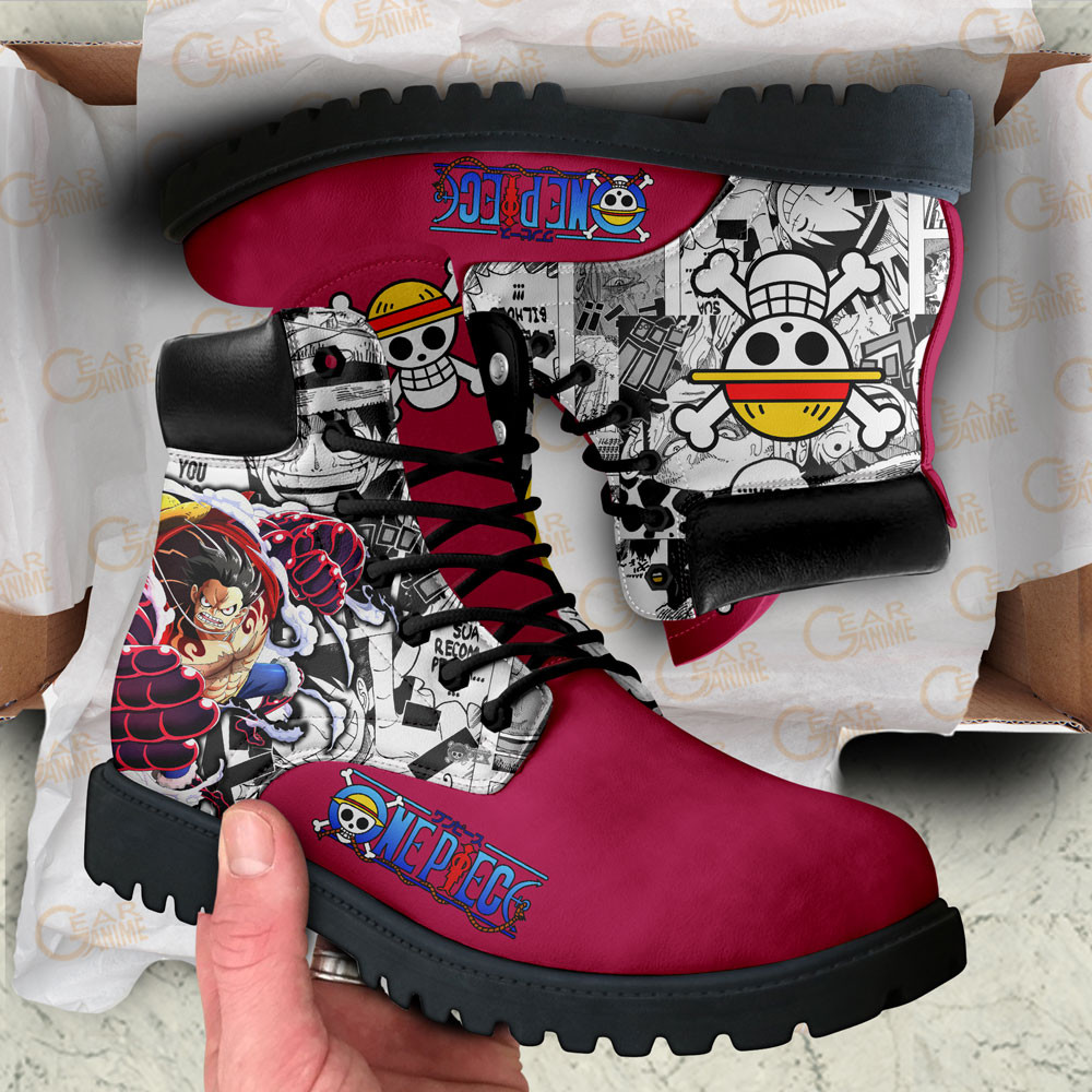 One Piece Luffy Gear 4 Boots Manga Anime Custom Shoes