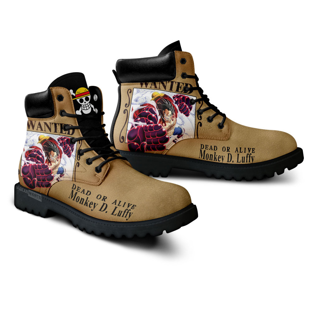 One Piece Luffy Gear 4 Wanted Boots Custom Anime Shoes