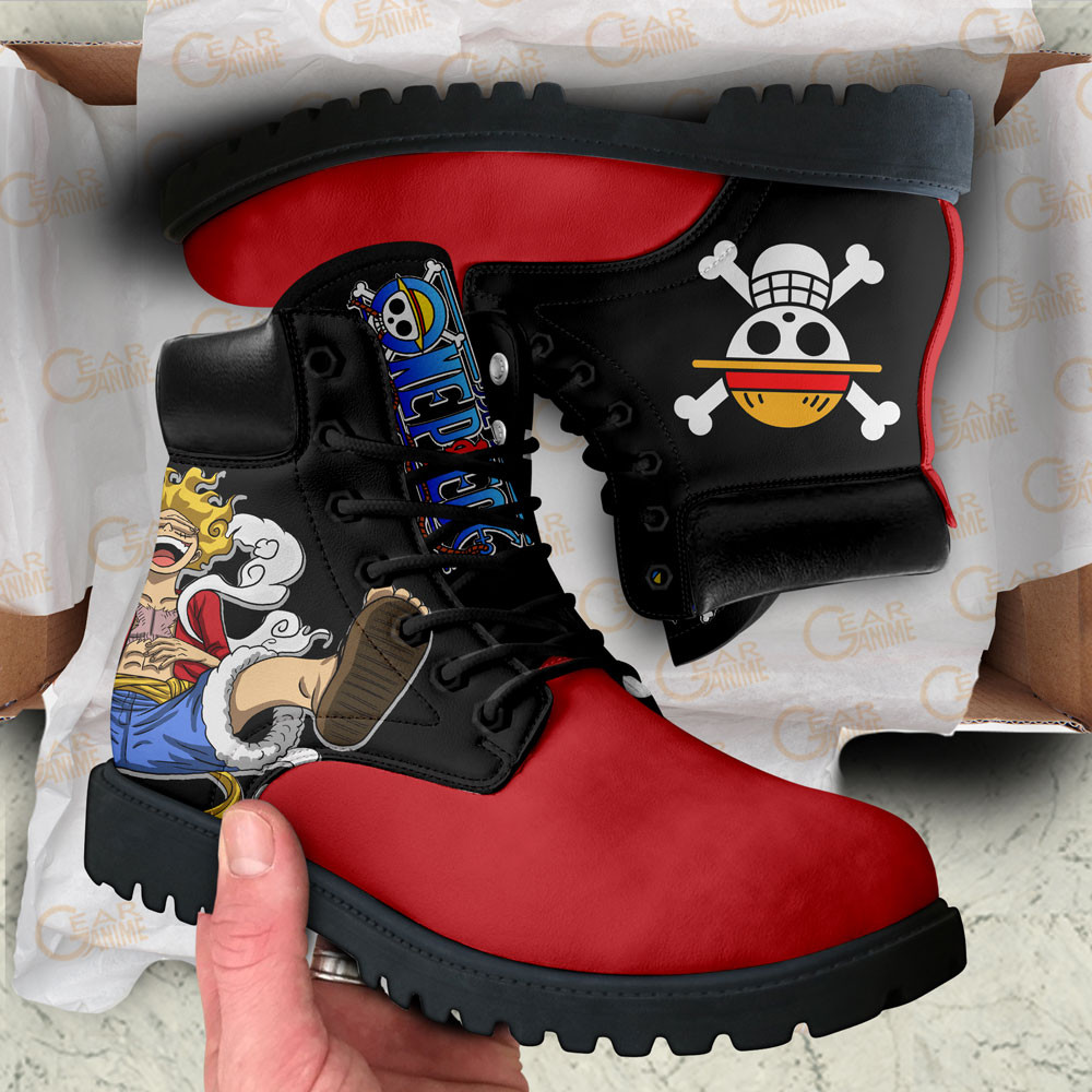 One Piece Luffy Gear 5 Boots Anime Custom Shoes Simple Style