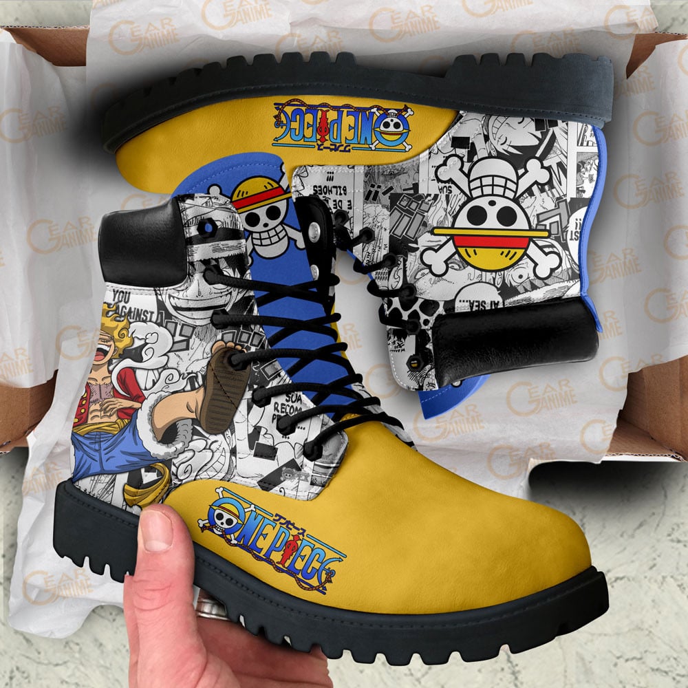 One Piece Luffy Gear 5 Boots Manga Anime Custom Shoes