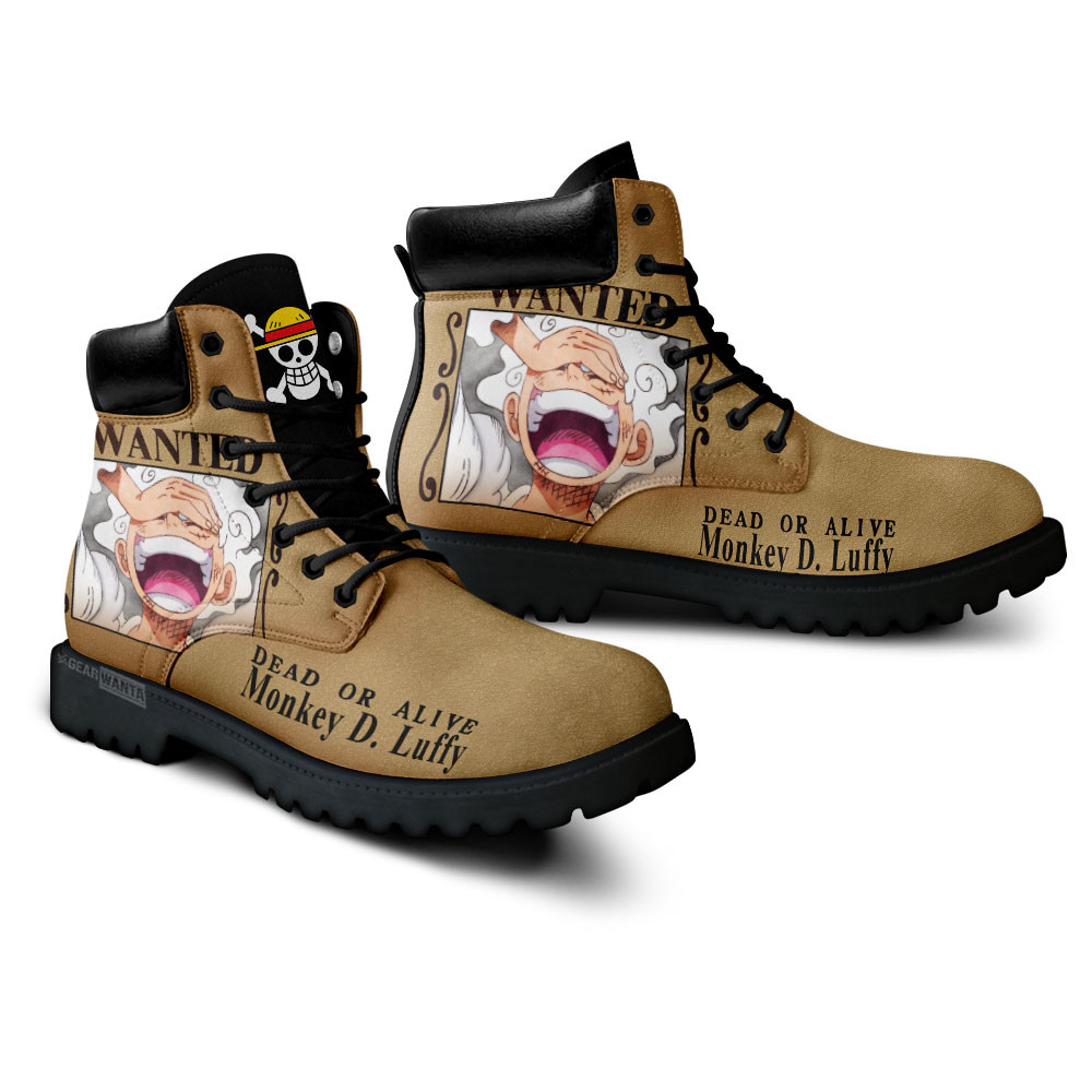 One Piece Luffy Gear 5 Wanted Boots Custom Anime Shoes