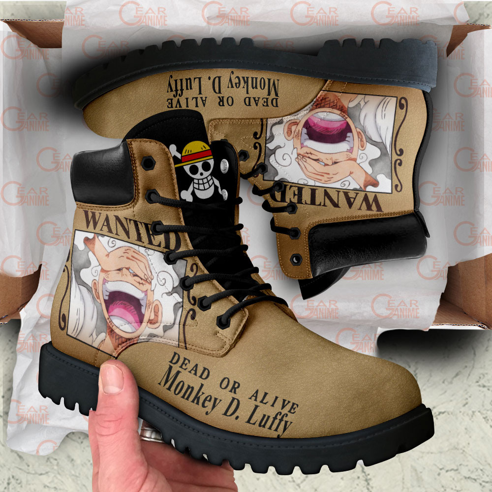 One Piece Luffy Gear 5 Wanted Boots Custom Anime Shoes