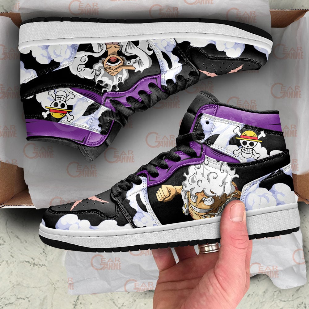 One Piece Luffy Nika JD1s Sneakers Anime Shoes, Air Jordan Hightop