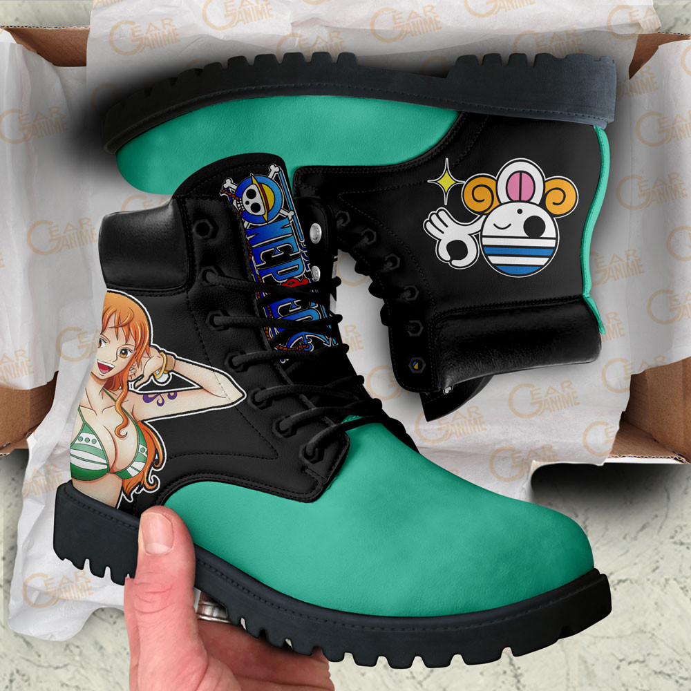 One Piece Nami Boots Anime Custom Shoes Simple Style