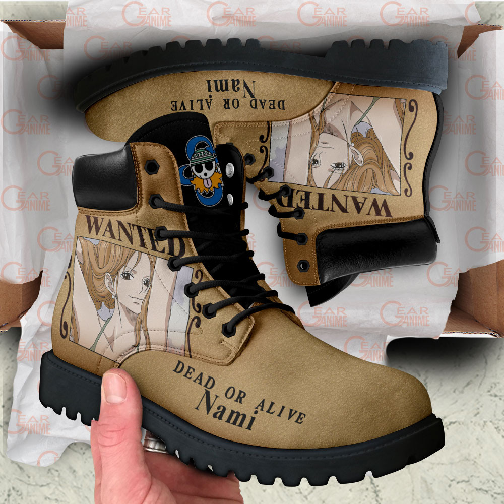 One Piece Nami Wanted Boots Custom Anime Shoes