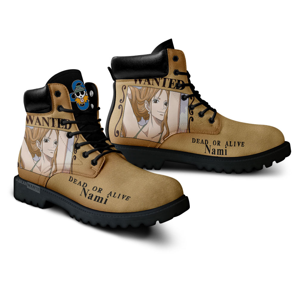One Piece Nami Wanted Boots Custom Anime Shoes