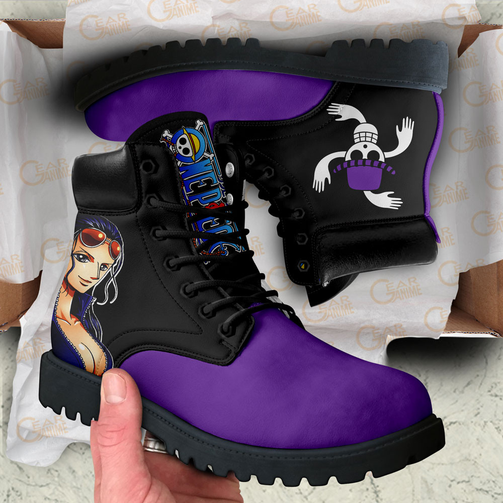 One Piece Nico Robin Boots Anime Custom Shoes Simple Style