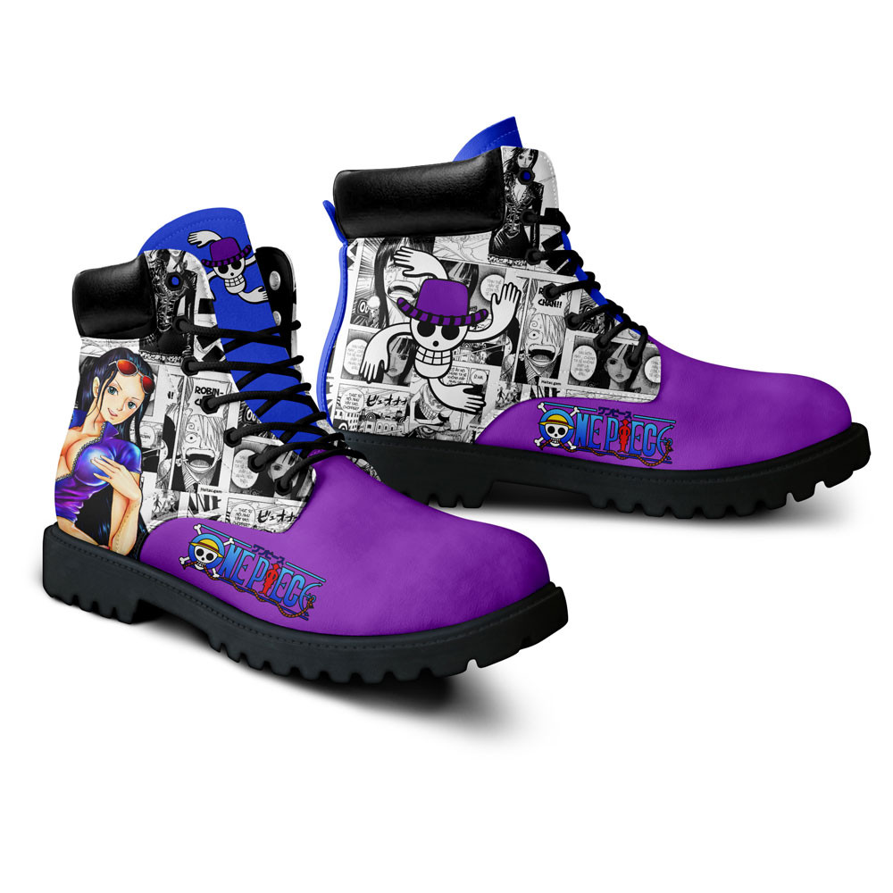 One Piece Nico Robin Boots Manga Anime Custom Shoes