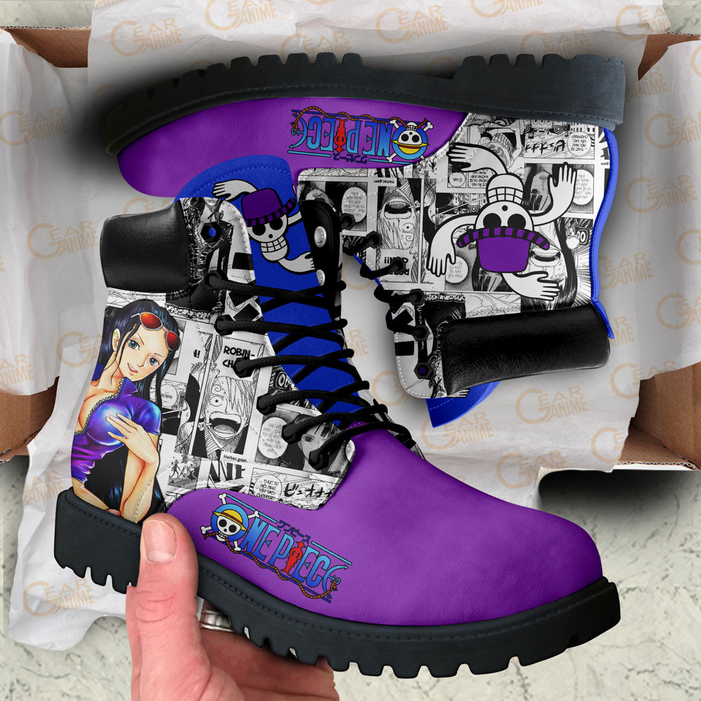 One Piece Nico Robin Boots Manga Anime Custom Shoes