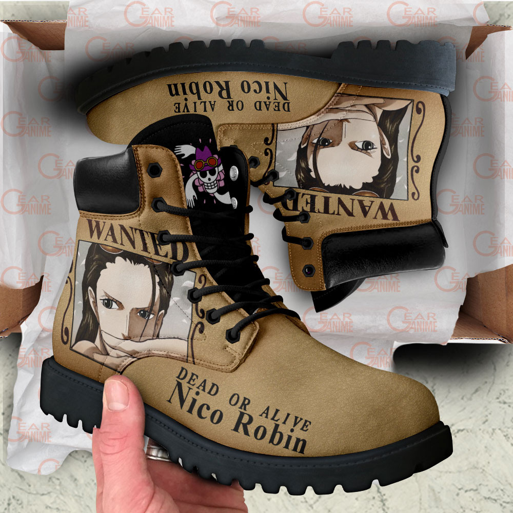 One Piece Nico Robin Wanted Boots Custom Anime Shoes