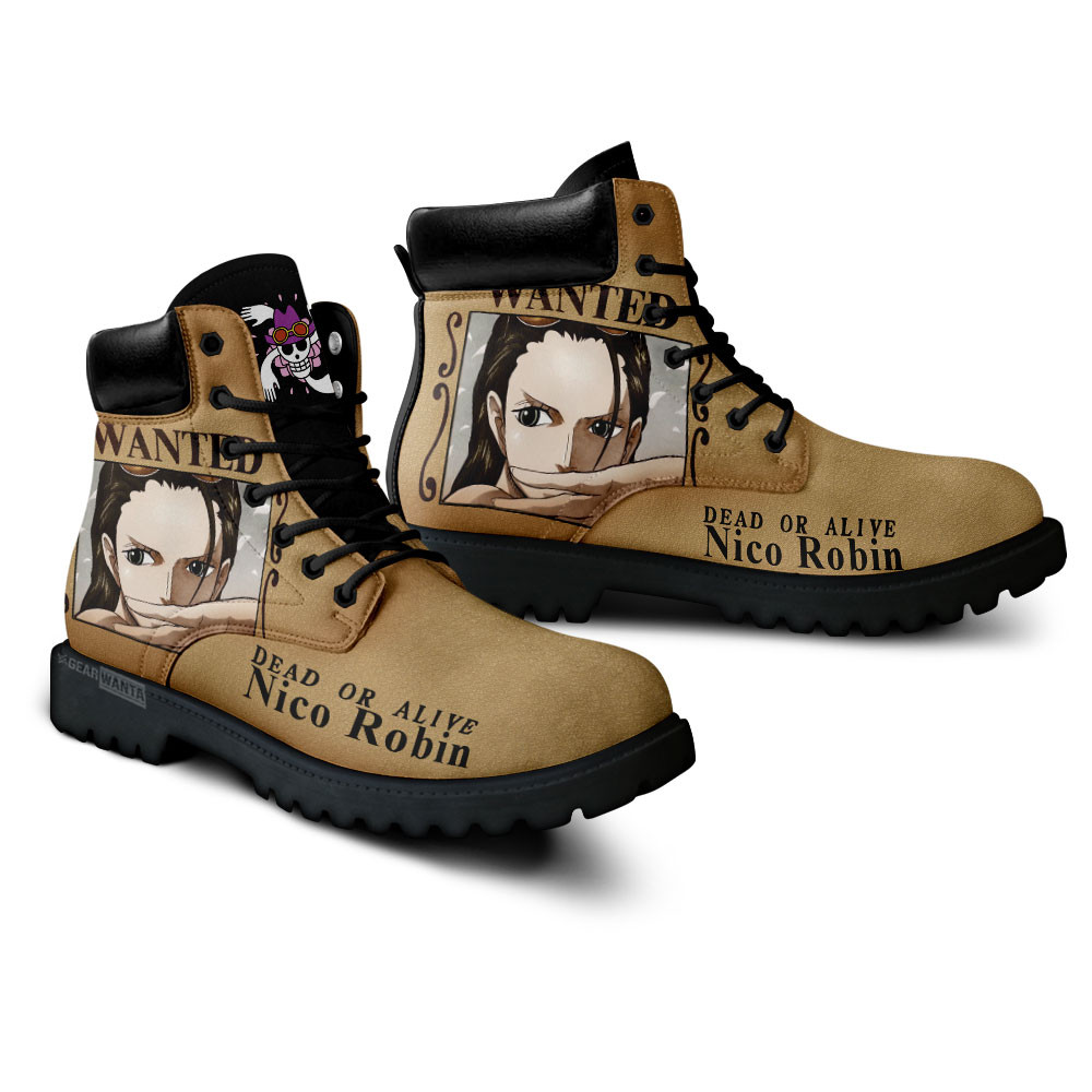 One Piece Nico Robin Wanted Boots Custom Anime Shoes