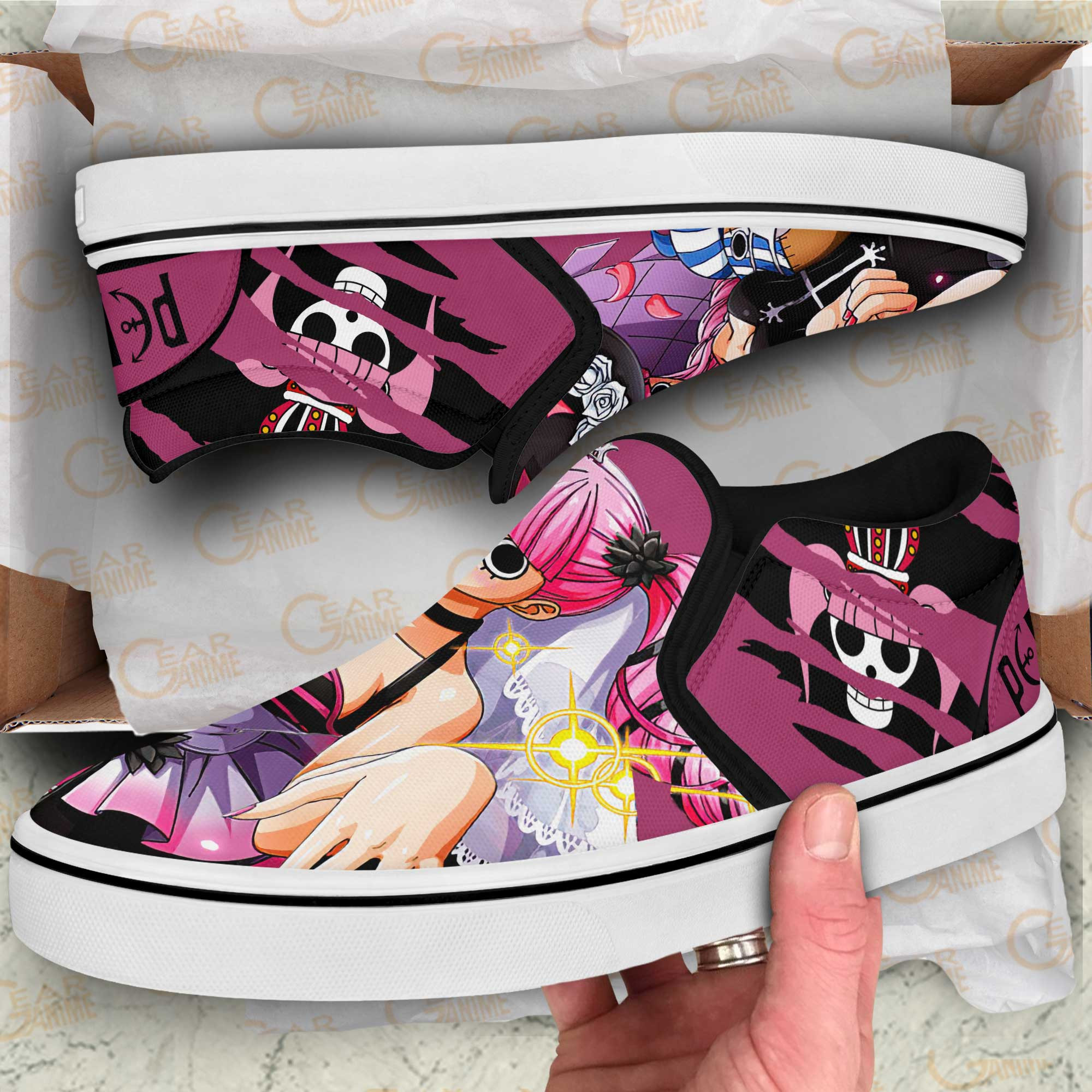 One Piece Perona Slip-On Shoes Canvas Custom Anime Shoes