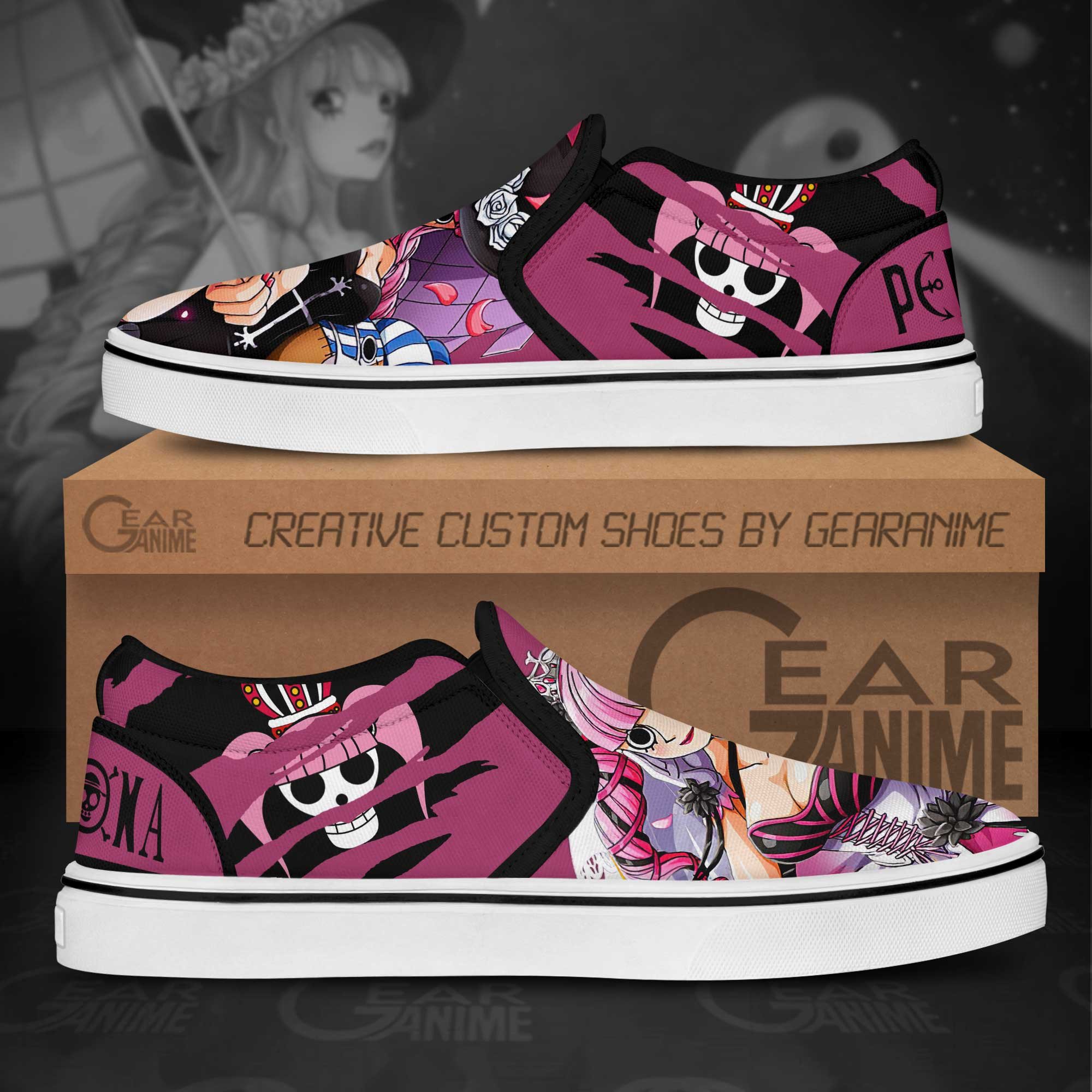 One Piece Perona Slip-On Shoes Canvas Custom Anime Shoes