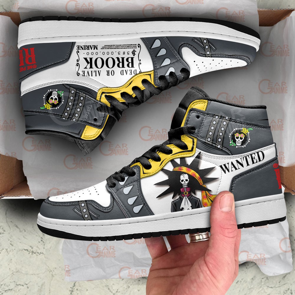 One Piece Red Brook JD1s Sneakers Anime Shoes For Otaku, Air Jordan Hightop