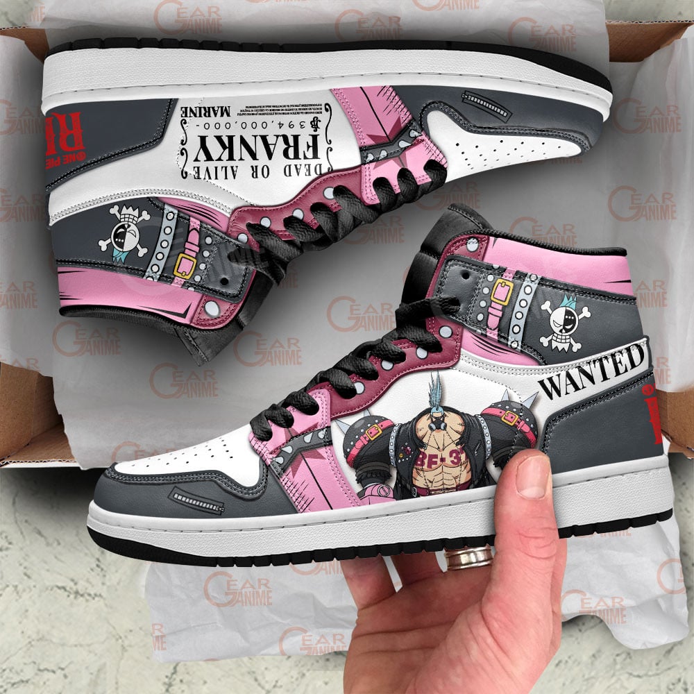 One Piece Red Franky JD1s Sneakers Anime Shoes For Otaku, Air Jordan Hightop