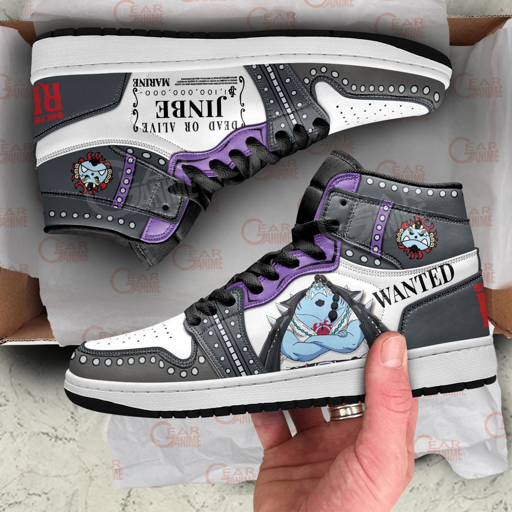 One Piece Red Jinbe JD1s Sneakers Anime Shoes, Air Jordan Hightop