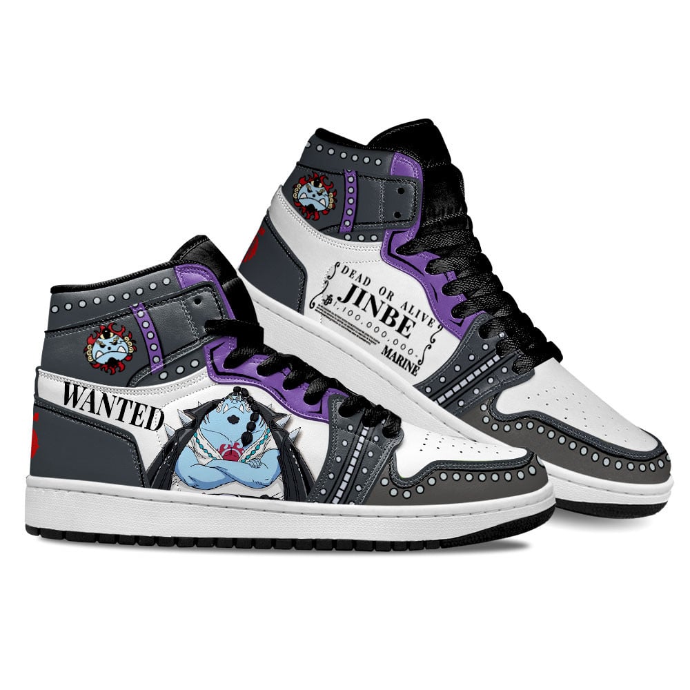 One Piece Red Jinbe JD1s Sneakers Anime Shoes, Air Jordan Hightop