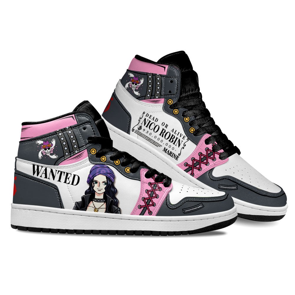One Piece Red Nico Robin JD1s Sneakers Anime Shoes For Otaku, Air Jordan Hightop