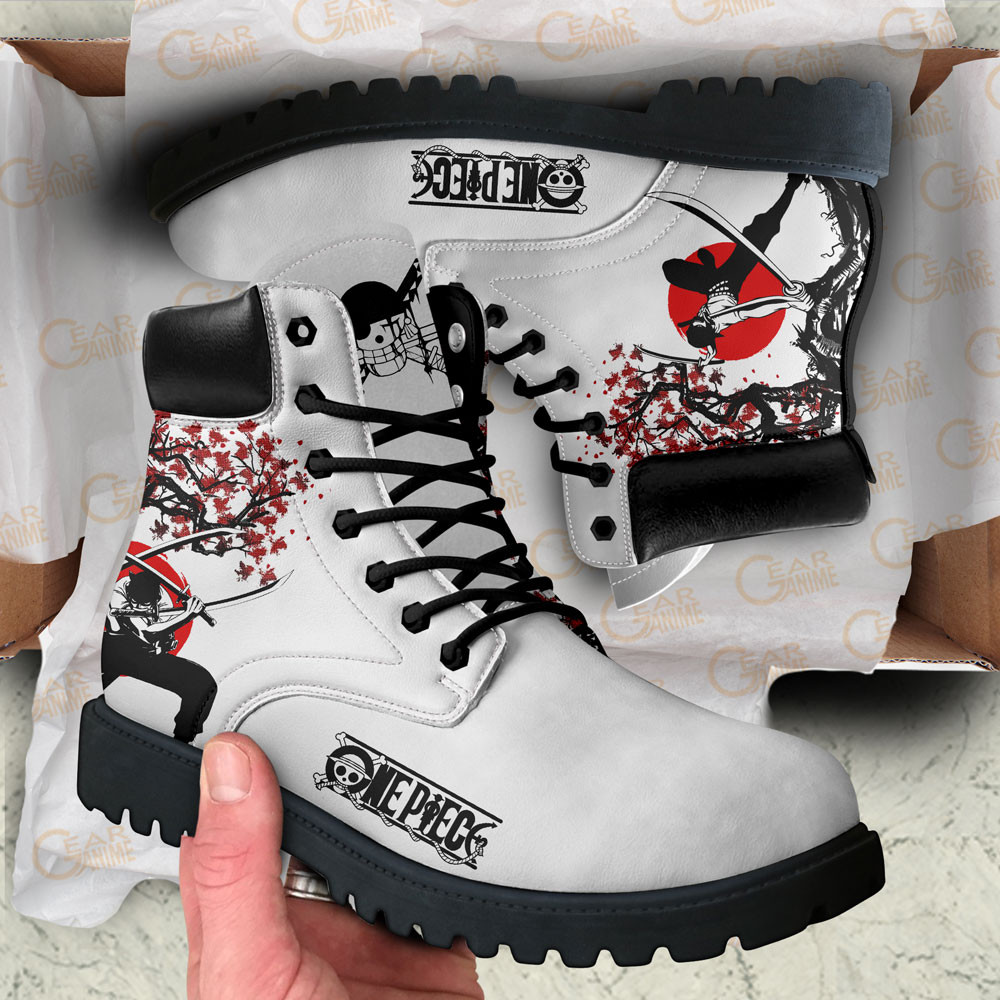 One Piece Roronoa Zoro Boots Anime Custom Shoes Japan Style